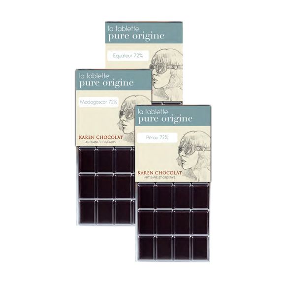 Les tablettes Pure Origine - Karen Chocolat
